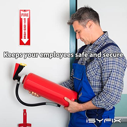iSYFIX Fire Extinguisher Aluminum Signs, 4x12 Inch, 10 Pack - color: METAL