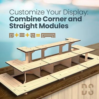 3-Tier Natural Wooden Display Stand Bundle for Vendors, Craft Fairs, Markets, Retail