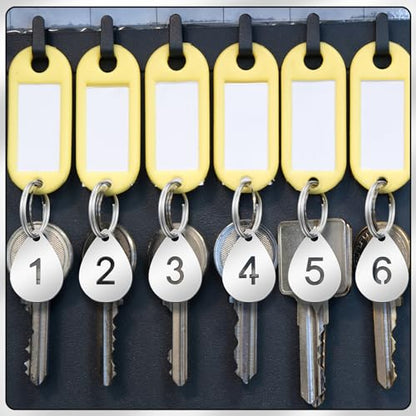 Yaocom 50 Pcs Hollowed Stainless Steel Number Tags - style: Drop, 1-50