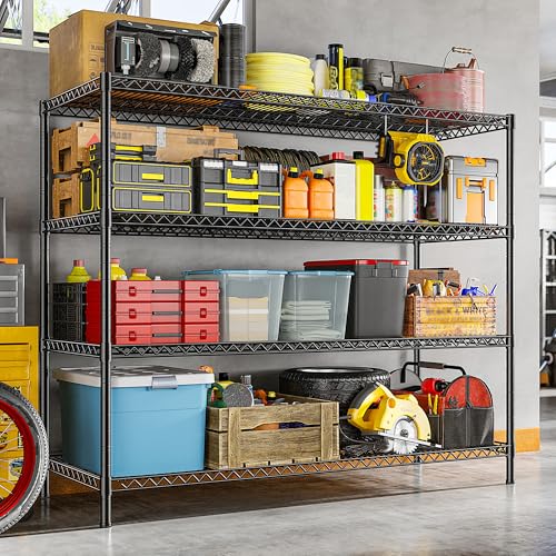 REIBII 4-Tier 2560LBS Heavy Duty Shelving,55.5"W Adjustable Storage Shelves - size: 55.5"H x 55.5"W x 18"D