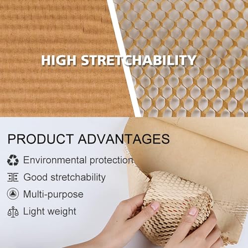 Honeycomb Packing Paper, 12" x 200 ft, Bubble Wrap Alternative - color: Brown, size: 12 Inch x 200 Feet
