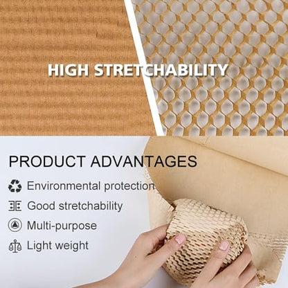 Honeycomb Packing Paper, 12" x 200 ft, Bubble Wrap Alternative - color: Brown, size: 12 Inch x 200 Feet