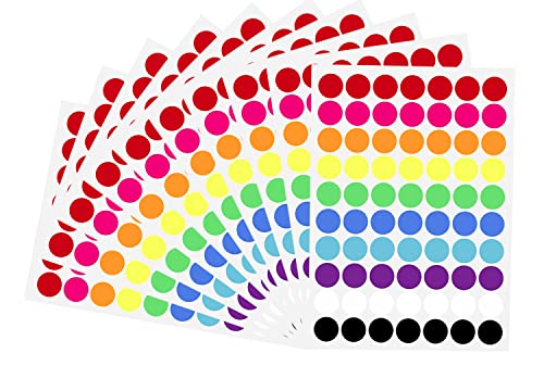 700 Pcs Colored Dot Stickers 3/4 Inch Circle Stickers Color Coding Labels