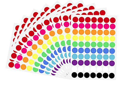 700 Pcs Colored Dot Stickers 3/4 Inch Circle Stickers Color Coding Labels