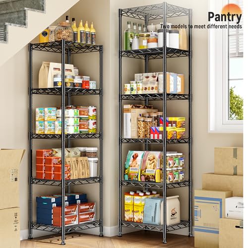DurayLoly 63.8" H 6-Tier Narrow Storage Shelves, 265lbs, Adjustable, Pantry - size: 15.8"W x 11.8"D x 63.8"H