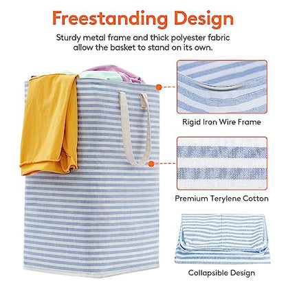 Lifewit 80L Large Laundry Baskets, Laundry Hampers Bags, 2 Pack, Blue - color: Blue, size: 80L