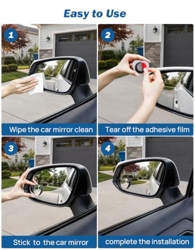 JOYTUTUS Heart Shaped Blind Spot Mirror 2 Pack HD Frameless Convex Glass for Wide Angle View and Safer Lane Changing Compatible with Cars SUVs Trucks RVs Cute & Safe Car Mirror Accessory - size: Heart-shaped