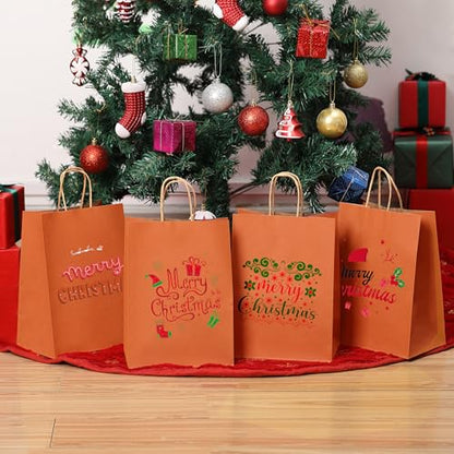 Mr. Pen- Paper Gift Bags with Handles, 32 Pack, 7.6" x 4.7" x 10.6" - color: Orange, size: 32 Pack