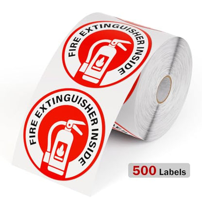 500 PCS Fire Extinguisher Inside Labels 2.75 x 2.75 Inches Vinyl