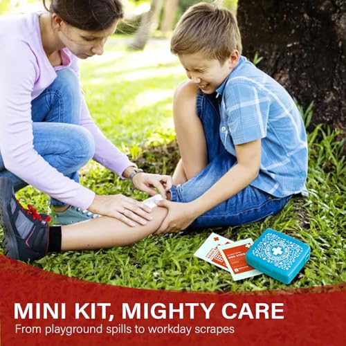 EVERLIT Pocket-Aid Mini First Aid Kit | Compact, Portable Hard-Shell Cases of 50 Items | Cuts, Scrapes, Wound Care Essentials for Travel, Outdoor, School, Camping, Home, Office (48 Packs | 2400 Pcs) - size: 48 Packs | 2400 Pcs