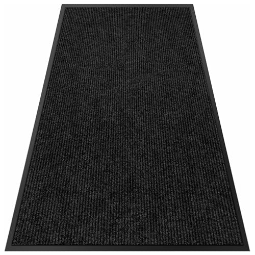 koloko 2ft x 9ft Durable Dirt Trapper Front Door Mat Outside Entrance - color: Black Stripe, size: 2 FT x 9 FT