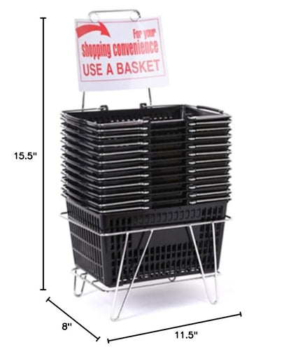 Only Hangers Set of 12 Black Shopping Basket Set