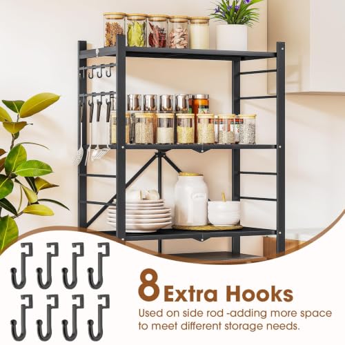 Fenbeli 5-Tier Folding Metal Storage Shelves with Wheels, 750 lb Capacity - color: Black-a, size: 5 Tier