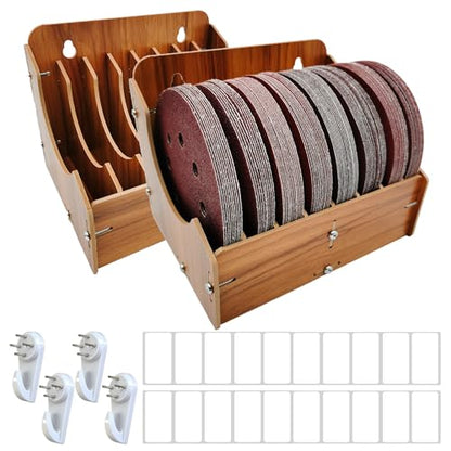 8-Tier Sandpaper Organizer Fit for Sanding Discs 5 Inch, Sandpaper Storage Holder, Woodworking Tool Box Organizers and Storage Rack (Excluding Sandpaper), 2 Pack - style: 2 Pack