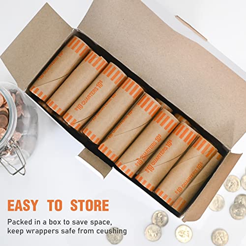 LLIKED 864 PCS Quarters Preformed Coin Roll Wrappers-Quarters - size: 864 Quarters Coin Rolls