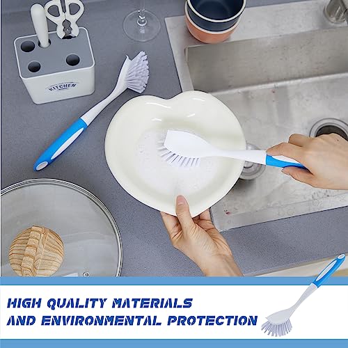 Hsei 6 Pcs Kitchen Scrub Dish Brush Bulk, Blue - color: Blue