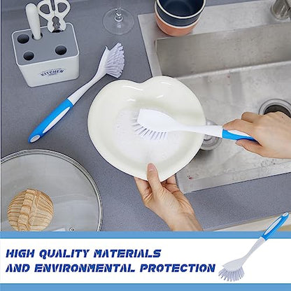 Hsei 6 Pcs Kitchen Scrub Dish Brush Bulk, Blue - color: Blue