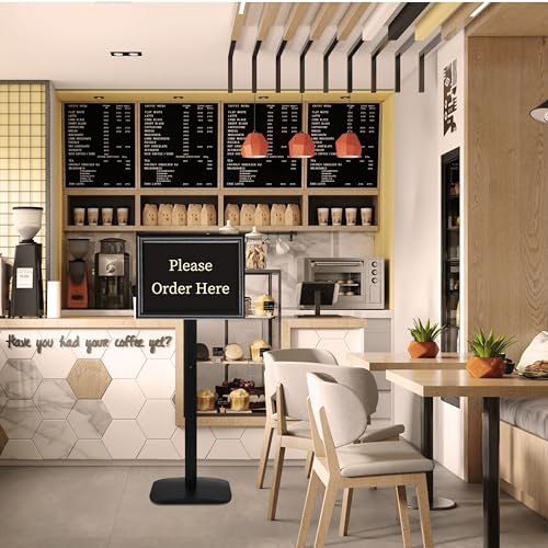 Please Wait To Be Seated Sign, 8.5 x 11 Inch Heavy Duty Sign Holder Stand - size: 8.5x11in