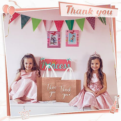 Sweetude 30 Thank You Non Woven Gift Bag, 11 x 12 x 5 Inch, Rose Gold - color: Rose Gold, size: 11 X 12 X 5 Inch