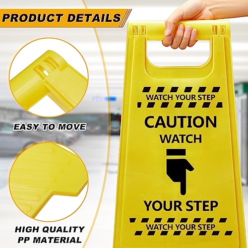 3 Pcs 24" Caution Watch Your Step Sign, Wet Floor Signs, Bright Yellow