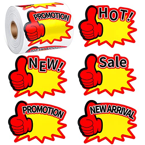 Tinlade 500 Pcs Price Tag Stickers, Starburst Sale Signs for Retail Store