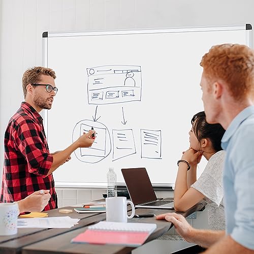 VIZ-PRO Dry Erase Board/Wall Mounted Whiteboard, 48 x 36 Inches - size: 48"W x 36"H