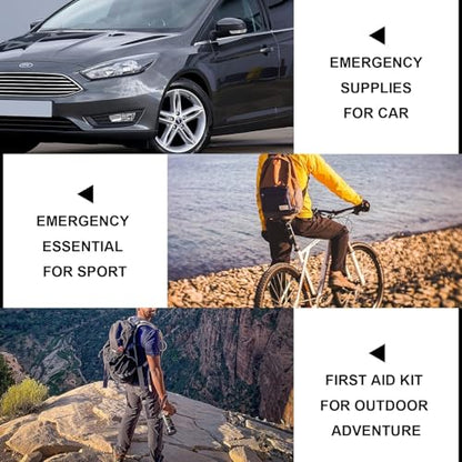 First Aid Kit 300PCS Car Home Camping Essentials Black 1st Aid - style: Black-300Pcs