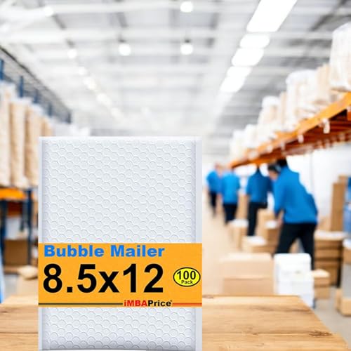 iMBAPrice 100#2 (8.5" x 12") Pure White Color SELF Seal Poly Bubble MAILERS Padded Shipping ENVELOPES (Total 100 Bags) - color: White Poly Bubble, size: 8.5"x12" Poly (100 Envelopes) Value Pack