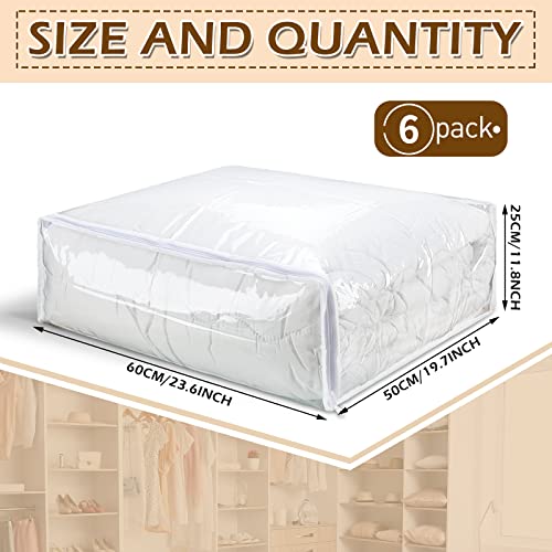 Shappy 6 Packs Clear Plastic Storage Bags with Zipper, 24 x 20 x 11 Inch - size: 24 x 20 x 11 Inch