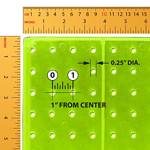 Azar Displays 700508-GRE-4C16 8-Inch W by 20-Inch H Revolving Black Pegboard Counter Display with 16-Pack of 4 inch Locking Hooks, Green - color: Green, style: Pegboard + Hooks