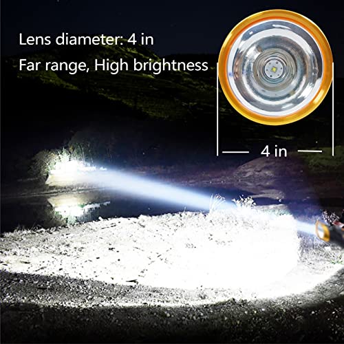 Heavy Duty Flashlight – Bright Rechargeable Searchlight with 2 Modes – Led Spotlight Handle – Easy to Use – Built-in Rechargeable Battery