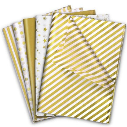 woric 120 Sheets Gold Tissue Paper for Gift Bags 20 x 14 Inch - color: Gold