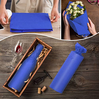 100 Sheets Blue Tissue Paper Artdly 14 x 20 Inches Blue Wrapping Paper Bulk for Weddings Birthday DIY Project Christmas - color: Blue, size: 14x20 Inch (Pack of 100)