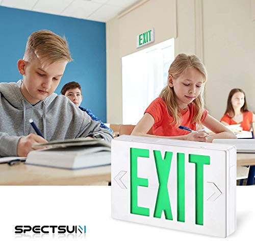 SPECTSUN 8 Pack LED Exit Emergency Light Combo with Battery Backup-US Standard Commercial Corded Emergency Exit Sign Lights for Home Power Failure,UL 924 Certified for Emergency Lighting - size: 8 Pack