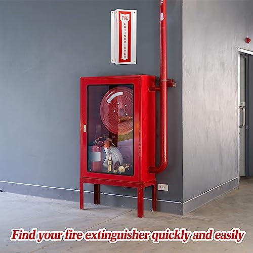 Therwen 4 Sets 3D Fire Extinguisher Sign with Down Arrow, Reflective