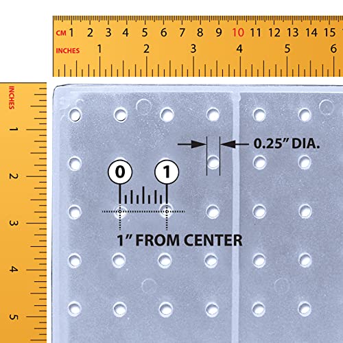 Azar Displays 700508-CLR-4C16 8-Inch W by 20-Inch H Revolving Black Pegboard Counter Display with 16-Pack of 4 inch Locking Hooks, Clear - color: Clear, style: Pegboard + Hooks