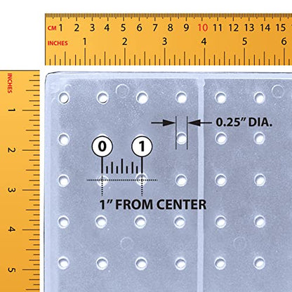 Azar Displays 700508-CLR-4C16 8-Inch W by 20-Inch H Revolving Black Pegboard Counter Display with 16-Pack of 4 inch Locking Hooks, Clear - color: Clear, style: Pegboard + Hooks