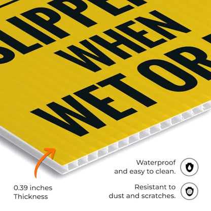 Caution Slippery When Wet Or ICY Sidewalk Sign Kit, (SI-76037) - size: 24x36 Inches, style: 2 Pack - Replacement Panels