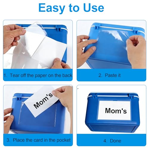 52 Pcs Clear Index Card Holder Self-Adhesive 4"X6" Top Open Label Holder - size: 4*6