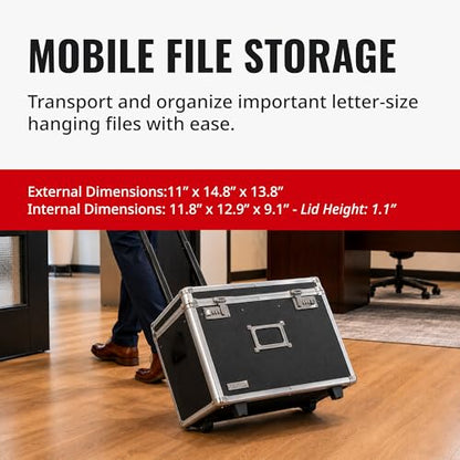 Vaultz Locking Mobile Business Case, Letter Size, 11x14.75x13.75 In, Black - color: Black, size: Letter