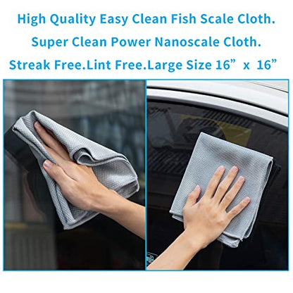 Streak Free Lint Free Microfiber Window Cleaning Cloth,Best Glass Car Shiny Wipes Mirror Shower Cleaning Cloth, Miracle Cloths for Glasses,Stainless Steel,Wine Glass Polishing Towels,Pack of 6,Grey - color: Gray 6p