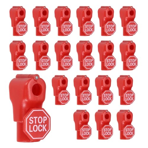 20Pcs Peg Hook Locks (7mm) PC Magnet Anti-Theft Pegboard Display Hook Locks Security Red Stop Tools, Fits Retail Shop/Shopping Center/Garage Tools, Red - color: Red, size: 7mm
