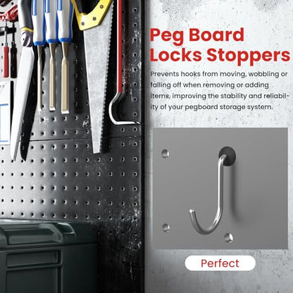 100Pcs Pegboard Hook Locks, Peg Board Locks Stoppers Fit for 1/4 Inch - color: 100PCS