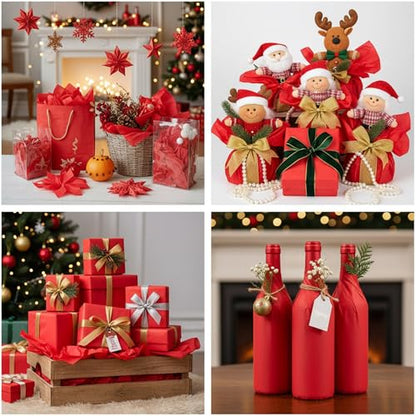 500 Sheets Red Tissue Paper Bulk 20 x 30 Inch for Christmas Gift Bags - color: Red, size: 20 x 30 Inch