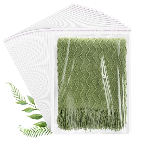 70 Pack 14x20" Clear Cellophane Bags for Shirts, Gift Wrapping, Artwork - size: 14x20 Inch