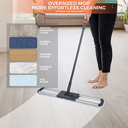 Large Dust Mop Wet Mop with 36 inch Mop Cloth for Commercial Industrial Use - size: 36 inches