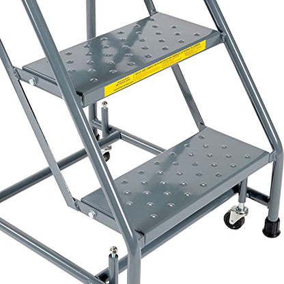 Ballymore H318P Perforated 16" W 3 Step Steel Rolling Ladder 10" D Top Step
