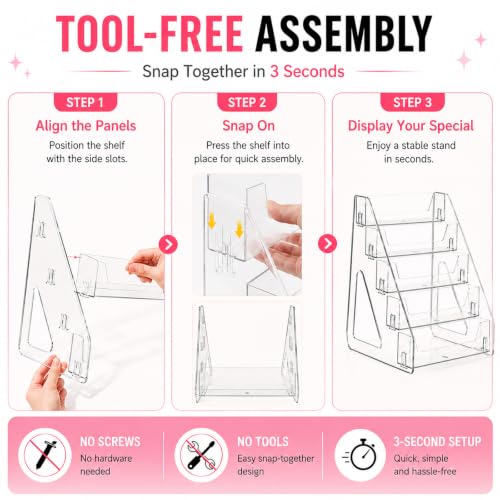 Acrylic 5-Tier Card Display Stand for Greeting, Sports & Trading Cards