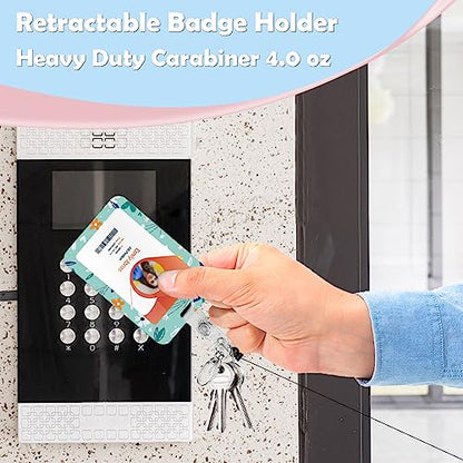 ID Badge Holder with Lanyard,Retractable ID Badge Card Holders Detachable Neck Lanyard Strap with Badge Reel and Vertical ID Holder for Nurse Students Teachers Office Staff(Flower 2) - color: Flower 2