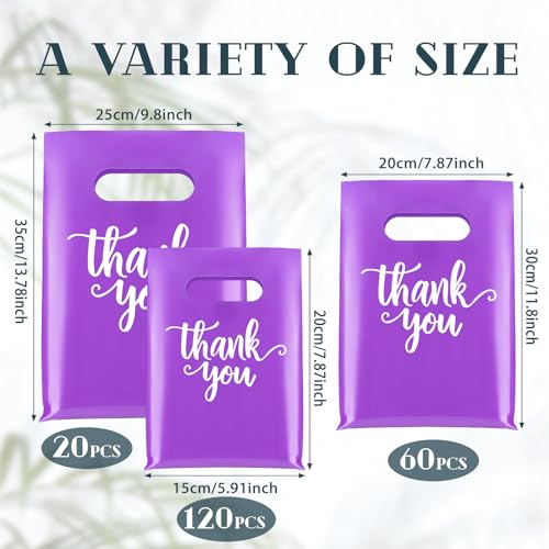 Eersida 200 Pcs Thank You Bags for Small Business, Purple - color: Purple